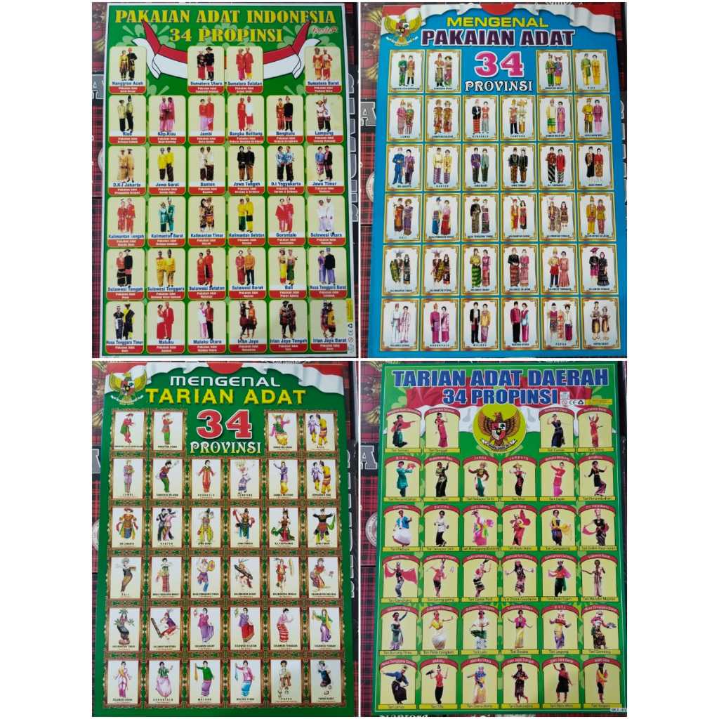 POSTER KARTON PAKAIAN ADAT | POSTER TARIAN ADAT | POSTER UPACARA ADAT | POSTER SENJATA TRADISIONAL 3