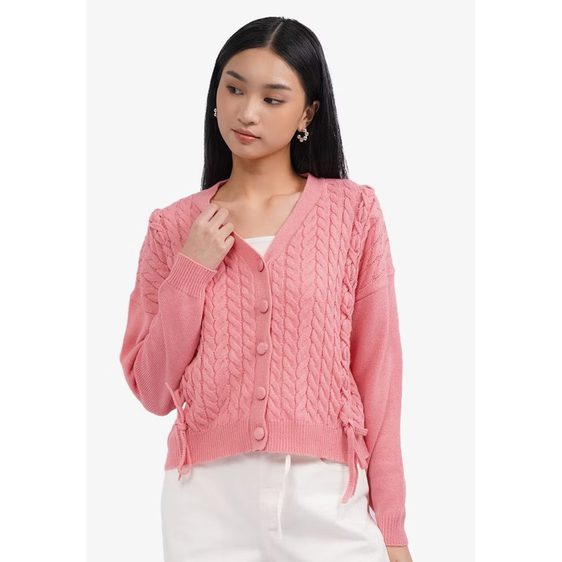 COLORBOX cardi cable pink