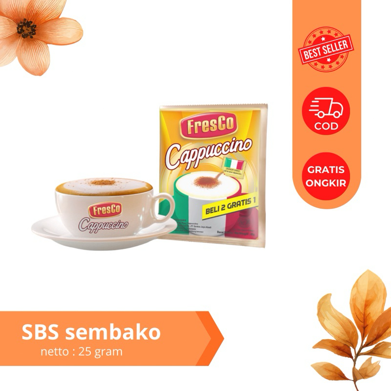 

Fresco Cappucino 25g 1 renteng/15 sachet Termurah