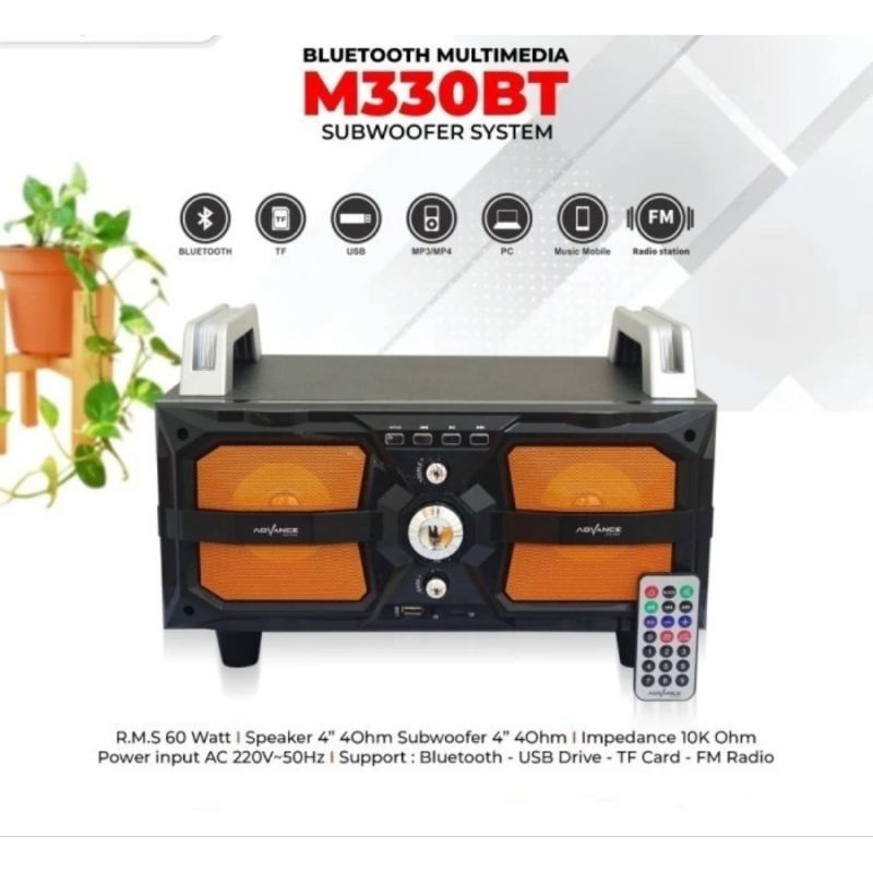 Speaker Advance M330BT Bluetooth Subwoofer System BASS Garansi RESMI
