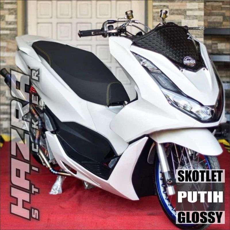 Skotlet Putih Lebar 45cm Glossy Doff Transparan
