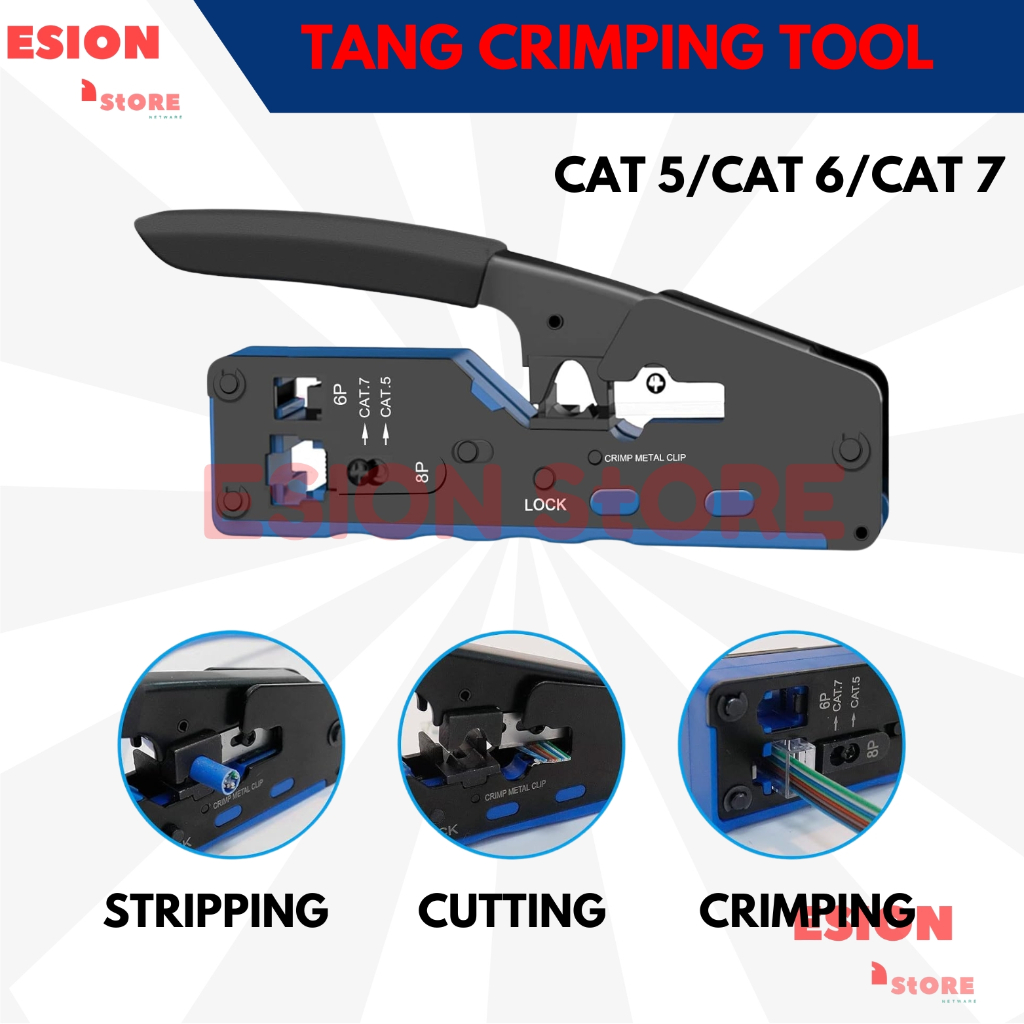 Crimping tool RJ45 Tang Cat5/ Cat6/ Cat7 Tang Krimping/ RJ45 Crimping Tool Kit Through Ethernet Crim