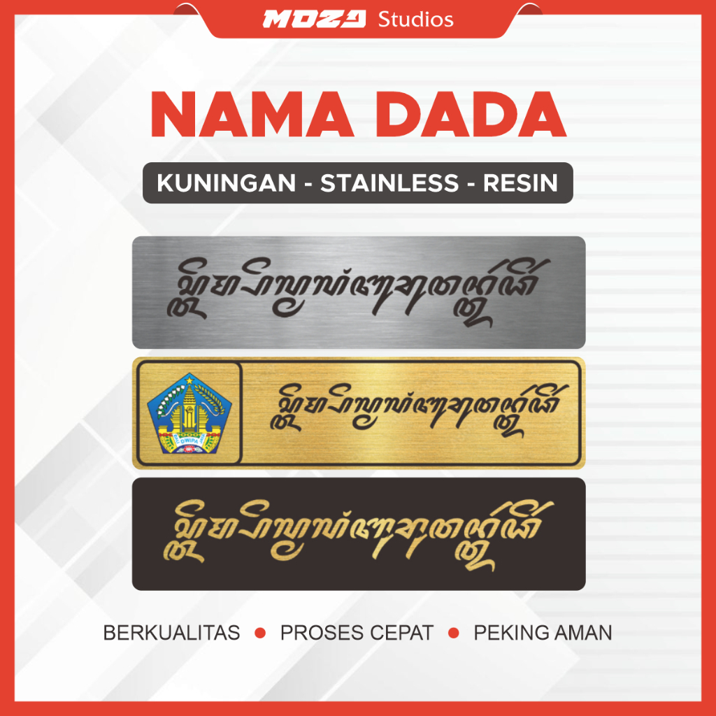 

Name Tag - Nama Dada - Kuningan Stainless Dilapisi Resin atau Cairan Cembung