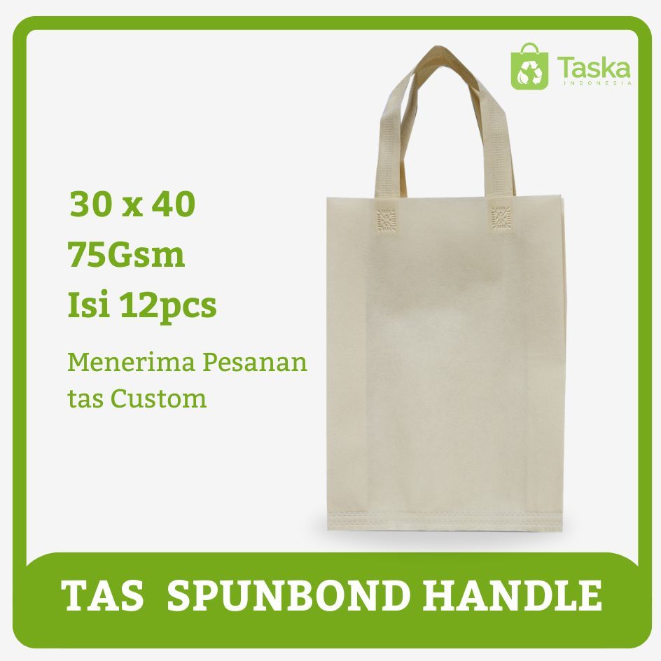 

Tas press spunbond tali 30x40 ( warna cream ) Rp.1.900/pcs