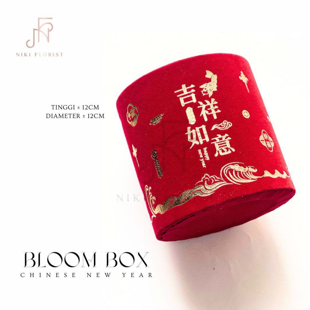 Flower Box Imlek tabung / aksesoris bunga , hampers imlek