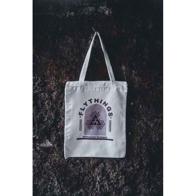 Fly Things- Totebag Kanvas Premium (Resleting) Putih