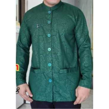 baju koko embos pria dewasa warna hijau