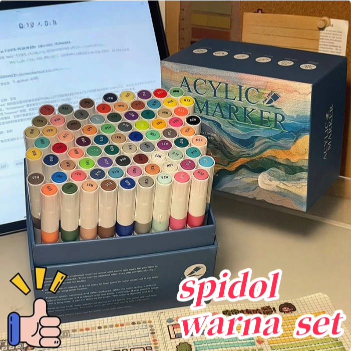 [COD] Spidol Warna Warni 1 set Spidol acrylic marker 12/18/24/36/48 Warna Spidol permanen whiteboard