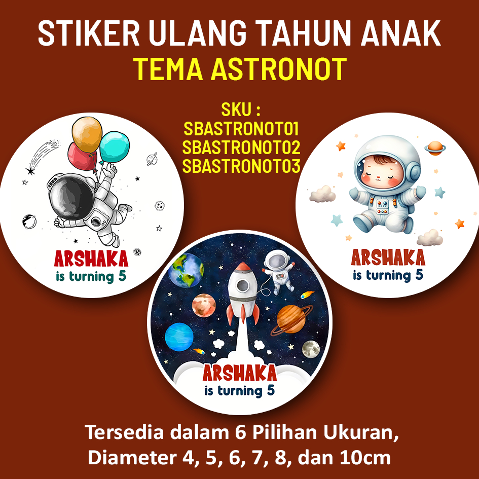 

STIKER ULANG TAHUN ANAK STICKER LABEL ULTAH ASTRONOT LUCU LEBEL BINGKISAN ULTAH HAMPERS