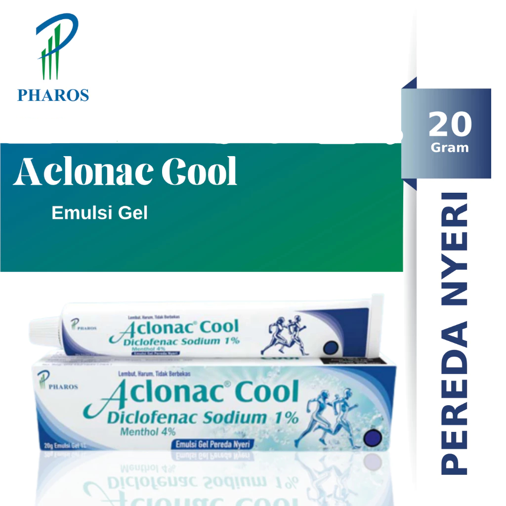 Aclonac Cool 1% Gel 20G - Pereda Nyeri -  Diclofenac Diethylamine / Diclofenac Sodium