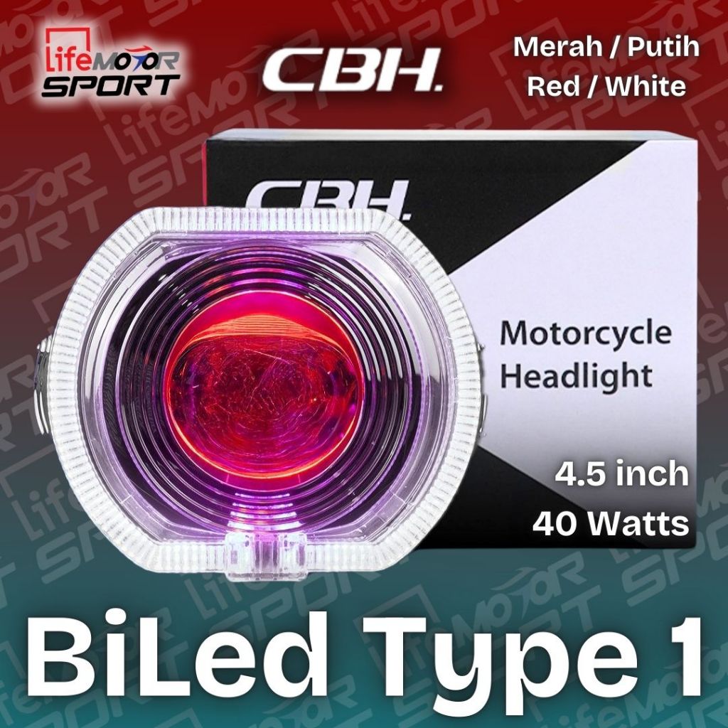 Lampu Tembak BiLed 4,5 inch CBH Original Motor Mobil Lampu Depan Laser Cut Off Tipe 1 Mata - Type 1
