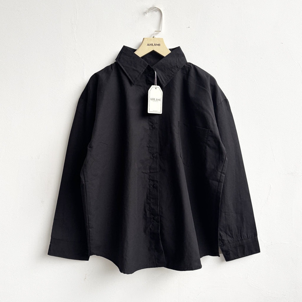 Ahlami- Sheenaa Shirt Basic Shirt Kemeja Wanita Putih Formal Atasan Wanita Baju Kerja Kemeja Wanita