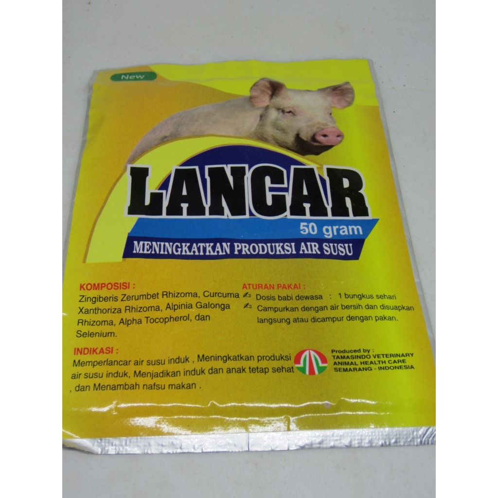 lancar babi ( lancar asi babi ) serbuk campur air minum / campur pakan produk tamasindo kemasan sach