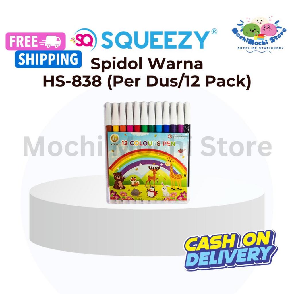 

PER DUS/12 PACK Spidol Warna HS-838 | Spidol 12 Warna | Color Pen | Marker Berwarna | Spdiol Warna Murah