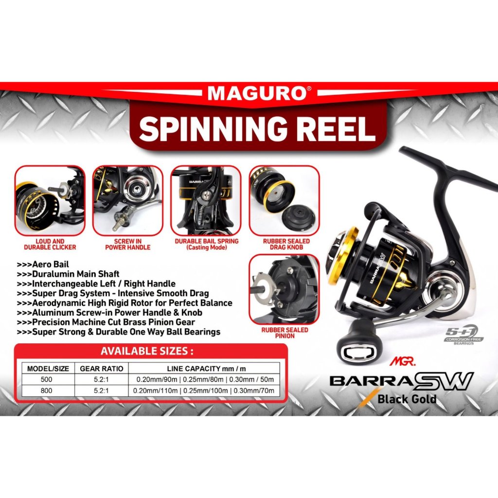 Reel SPINNING MAGURO BARRA SW (POWER HANDLE) 800