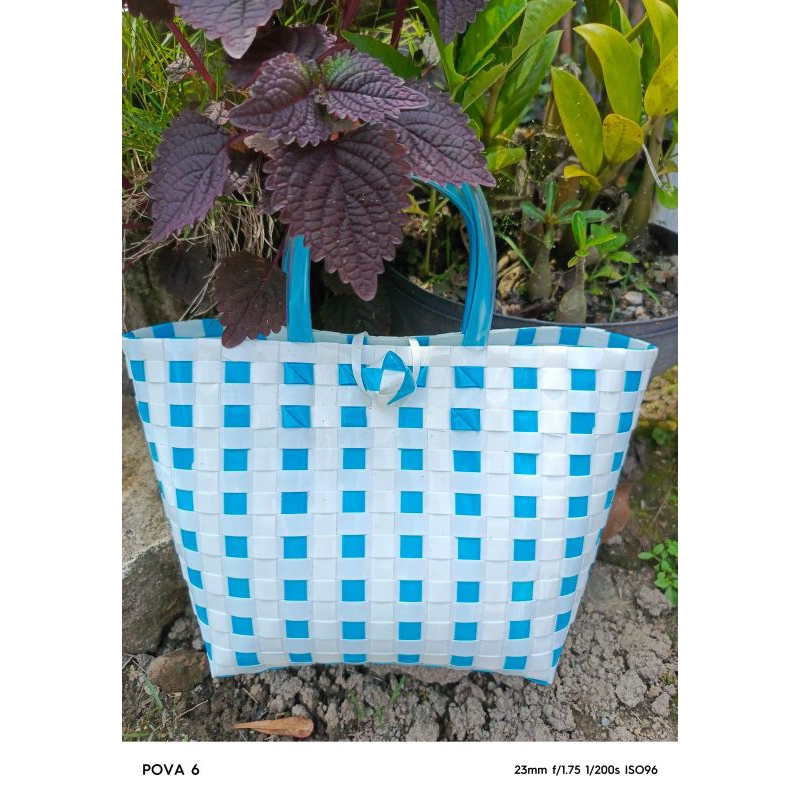 tas anyaman plastik kanting uk mini/ souvenir