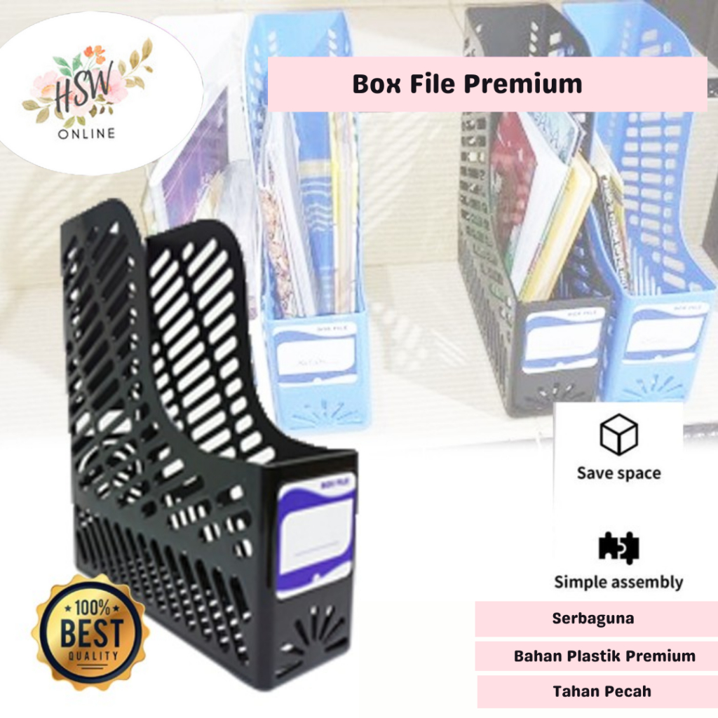 

Box File Plastik PVC Keranjang Berkas Kotak Penyimpanan Dokumen Surat File Kantor