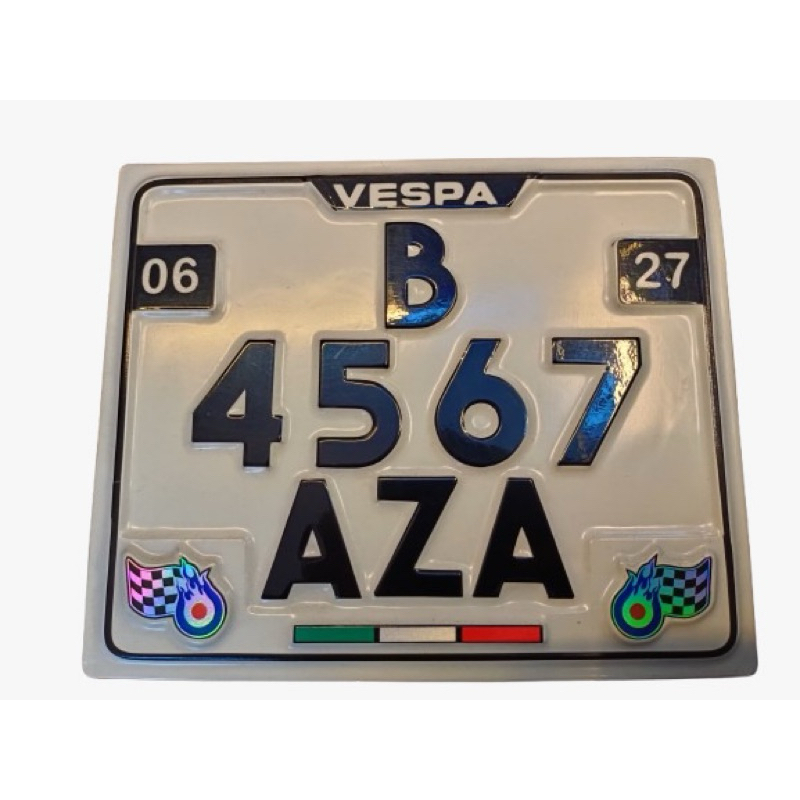 plat vespa clasic / matic    belakang retro