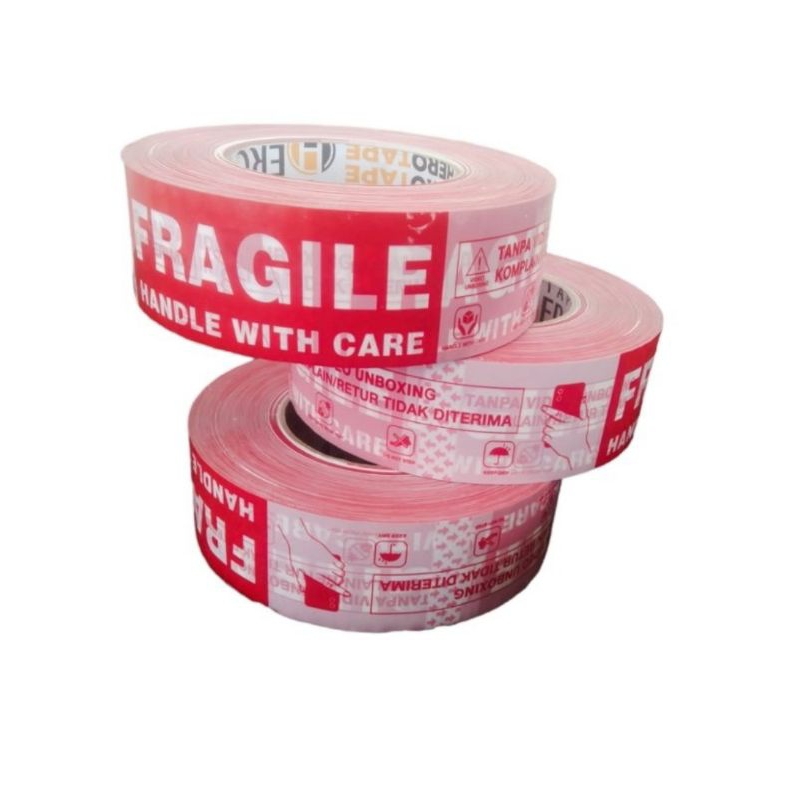 

Q (Q10) LAKBAN FRAGILE MERAH JANGAN DIBANTING DAN VIDEO UNBOXING/200 YARD/TEBAL 2 INC/48 MM