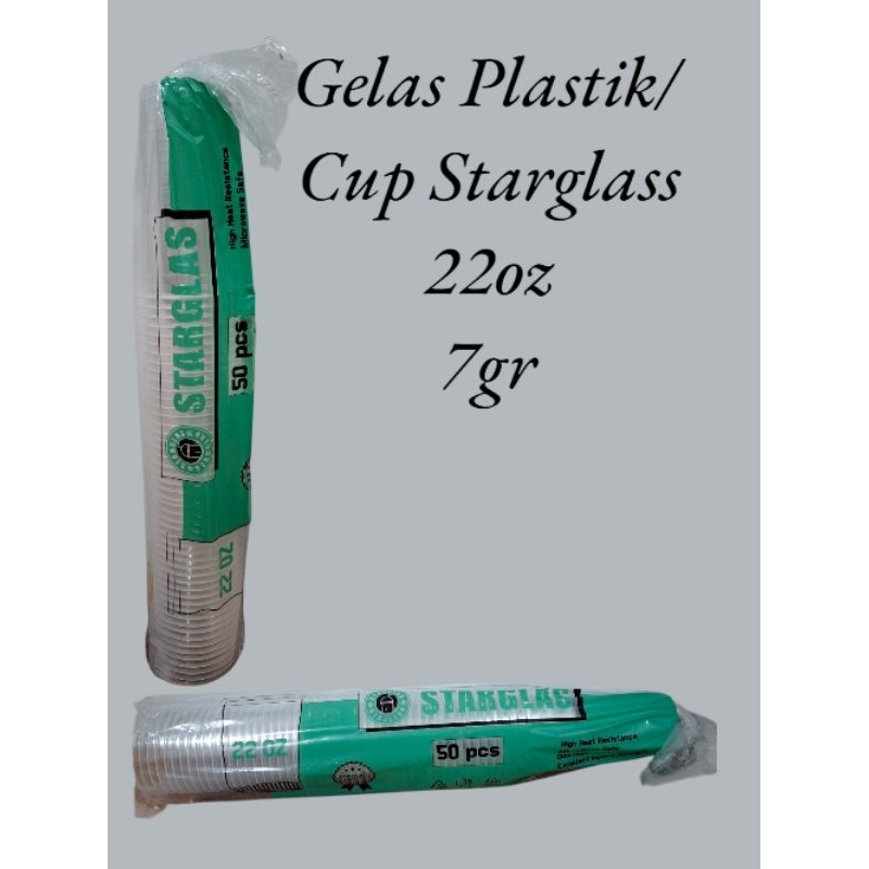 Starglass Cup / Gelas plastik 22oz isi 50pcs