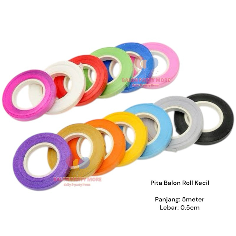 

(PER ROLL 5 METER & 10 METER) PITA BALON / PITA DEKORASI / PITA RIBBON