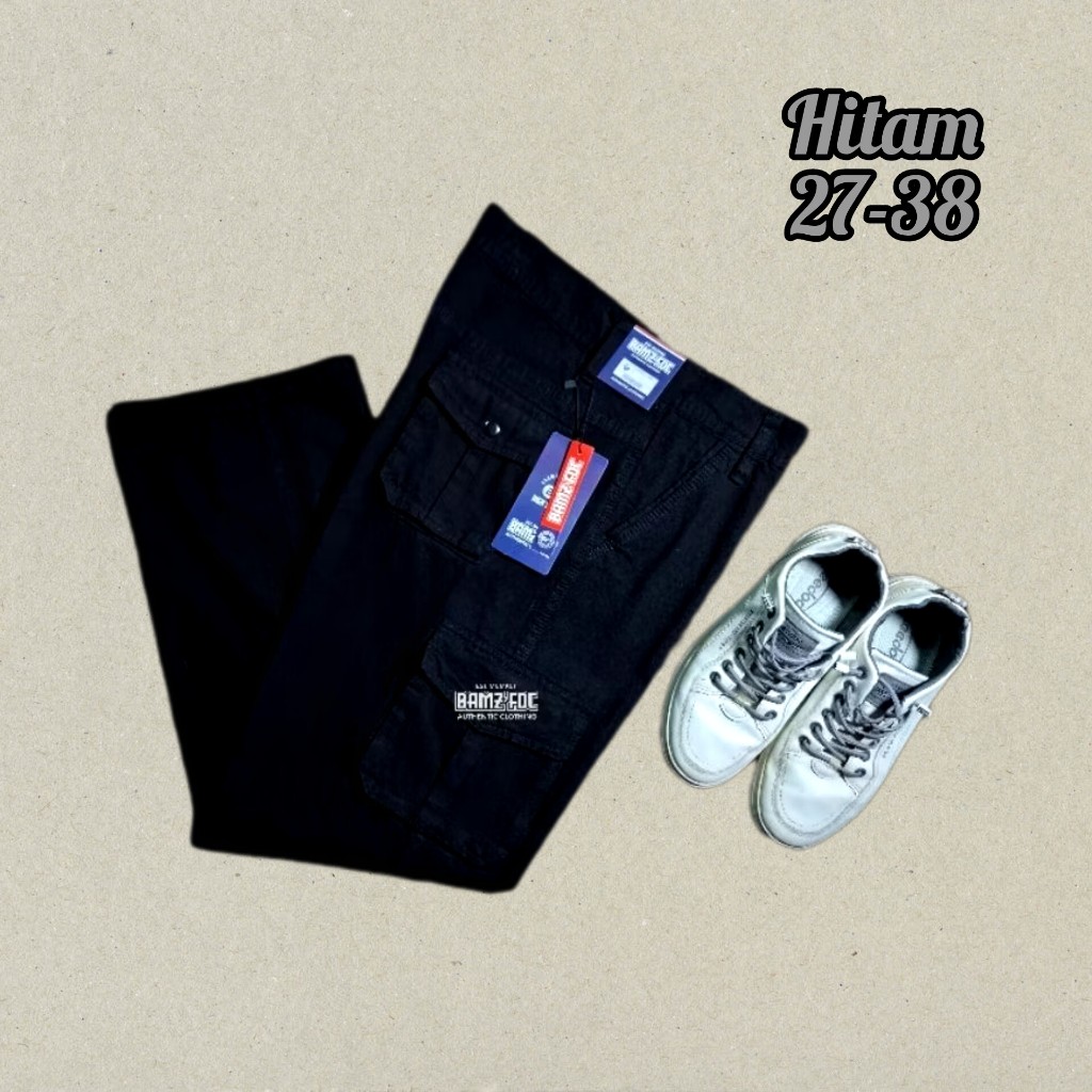 Celana Cargo Panjang Semi Jeans Pria // Celana Panjang Pria Jeans Canvas