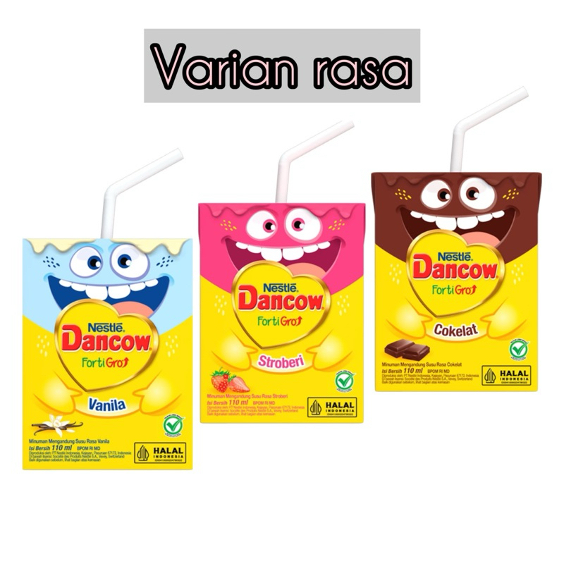 

Dancow UHT FortiGro susu UHT Cokelat atau vanila isi 3 x 110 ml