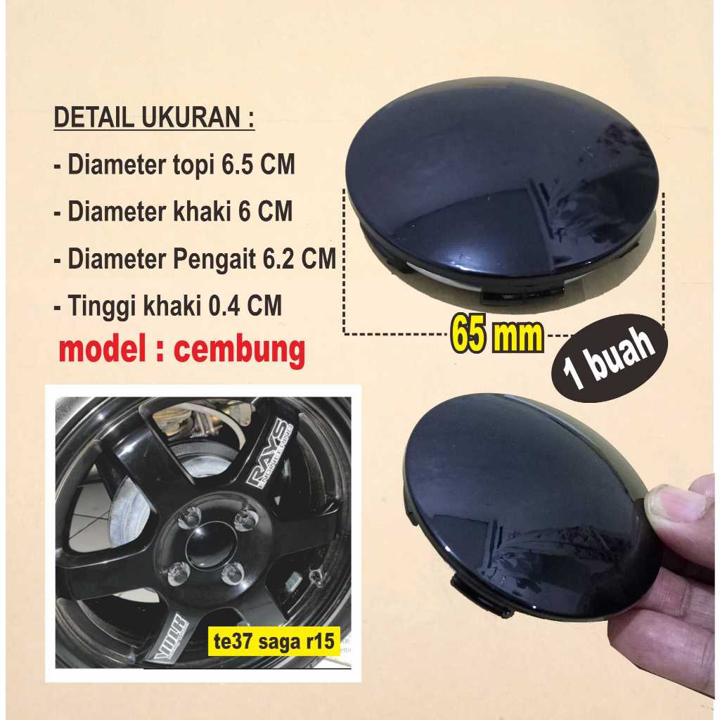 1 buah Tutup Dop  center velg TE37 Saga ring 15