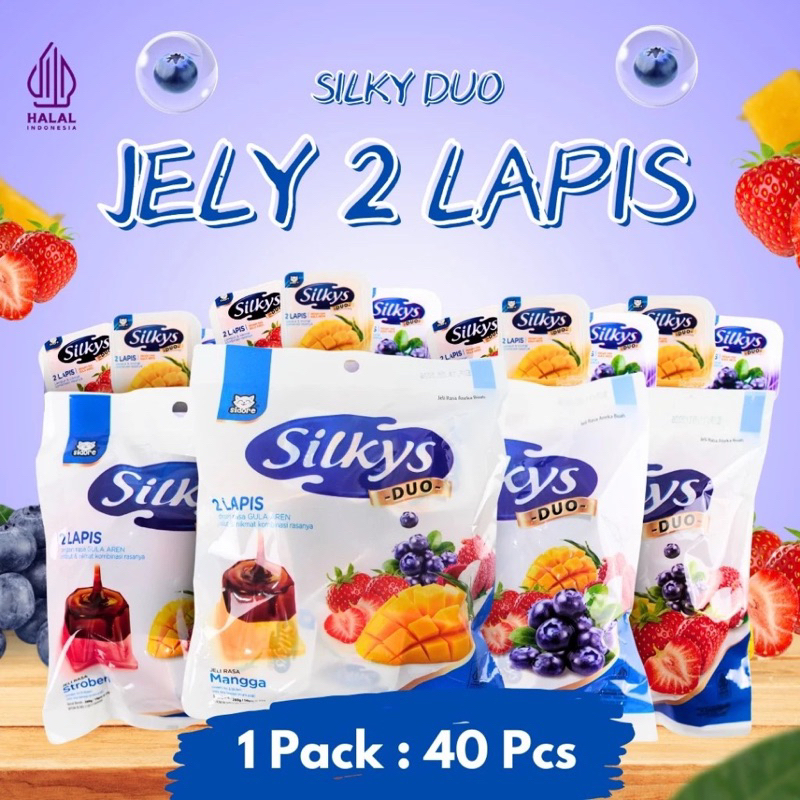 

Isi 40pcs Silky Pudding Snack PUDING 2 LAPIS 1KG 40 PCS RASA BUAH-BUAHAN DAN GULA AREN RASA MANGGA BLUEBERRY STRAWBERRY Pudding Fruity Rendah gula Alami Paket Usaha Jajanan Manis