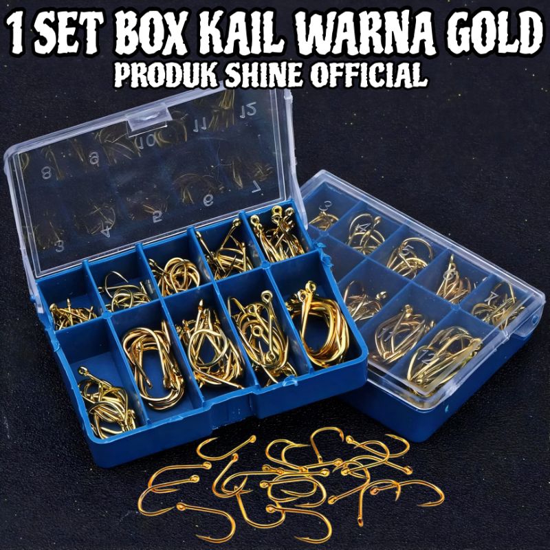 KAIL PANCING WARNA GOLD/EMAS 1 SET BOX UKURAN LENGKAP - SHNO7