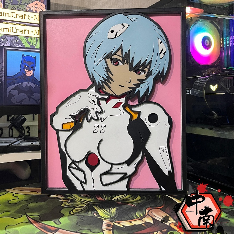 Poster 3D Multilayer Evangelion Rei Ayanami