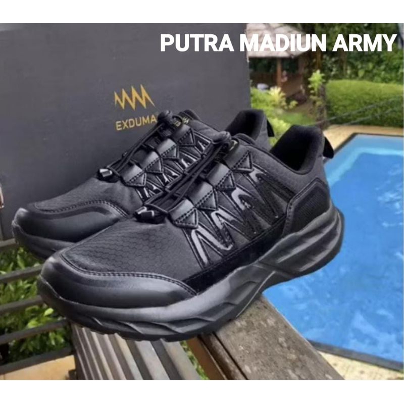 SEPATU EXDUMA SUPER BLACK ORIGINAL SOL BARU / SEPATU EXDUMA TALI