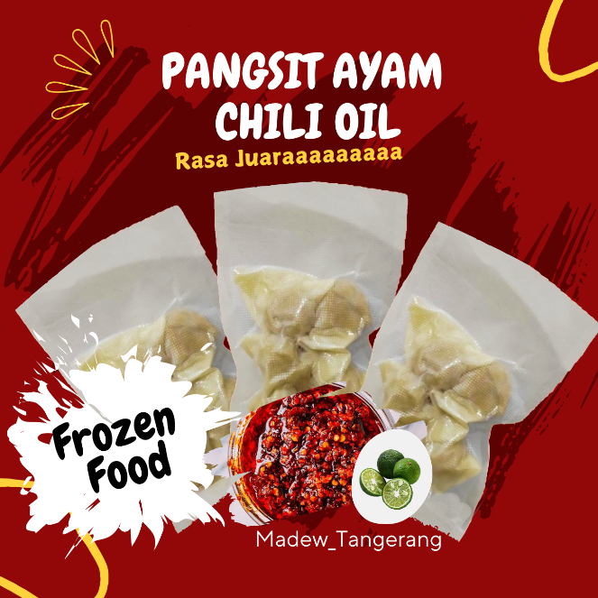 

Pangsit Ayam Chili Oil limo Kemasan By "Madew" I Rebus I Goreng