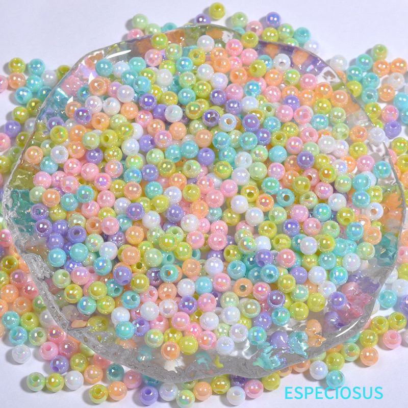 Mote Bulat Kristal Model Manik Manik Bulat Kristal Ice Mote Bunga Pastel Frosted Manik Karakter Lucu