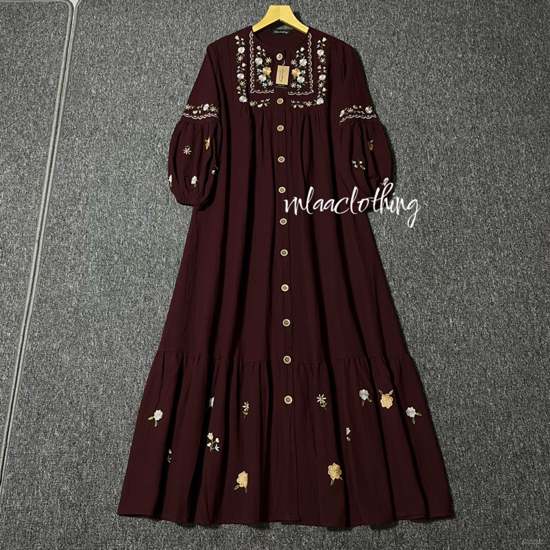 Kayla Dress by.vnlaaclothing / Kayla dress Cotton Linen Angel Bordir premium / Dress bordir terbaru