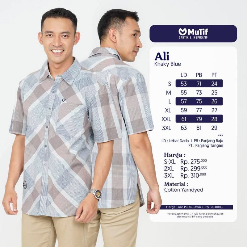 Ali Koko Khaki Blue//Mutif///Baju atasan