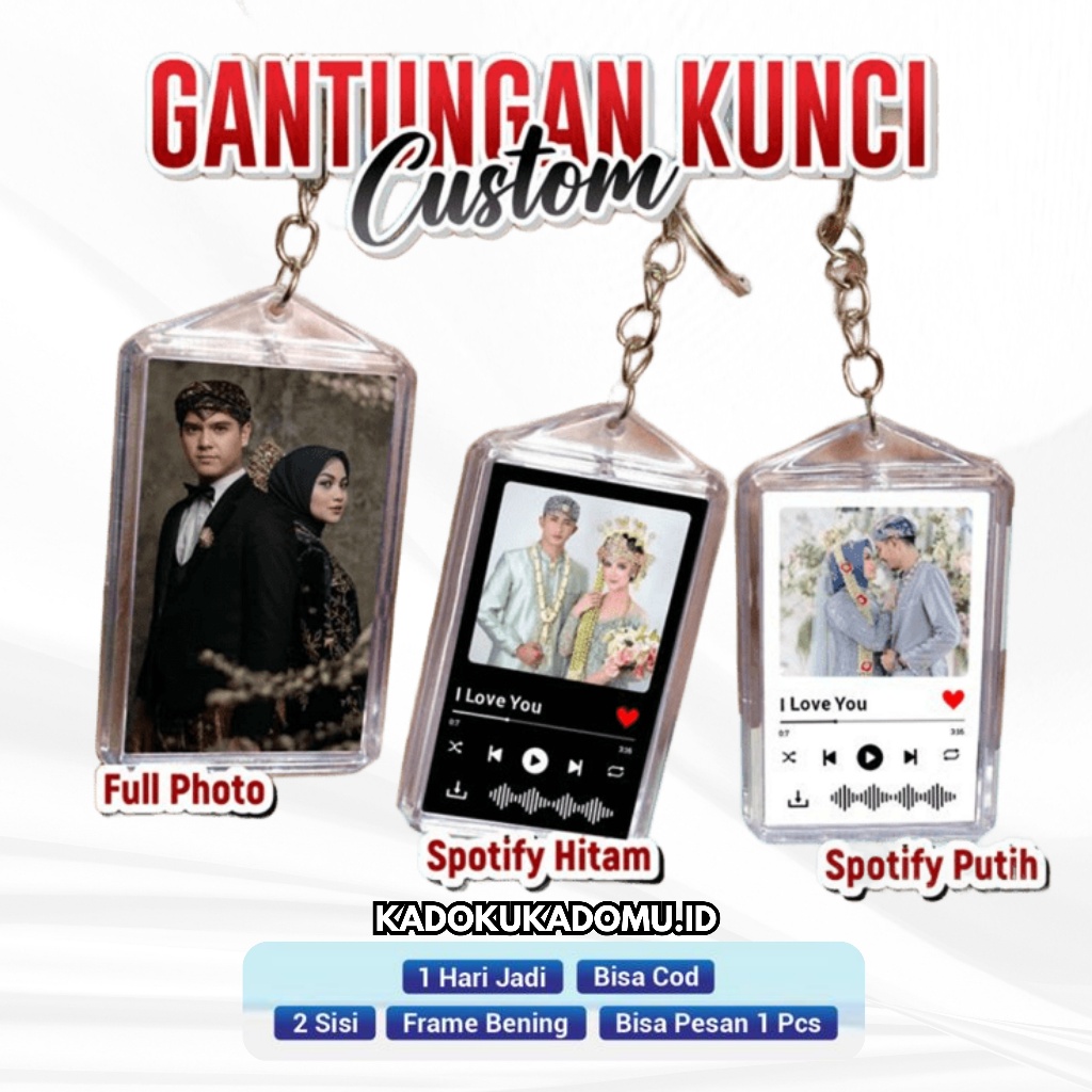 

Gantungan Kunci Akrilik Custom 2 Sisi Foto Depan Belakang Ganci Keychain Inisial Spotify By Kadoku