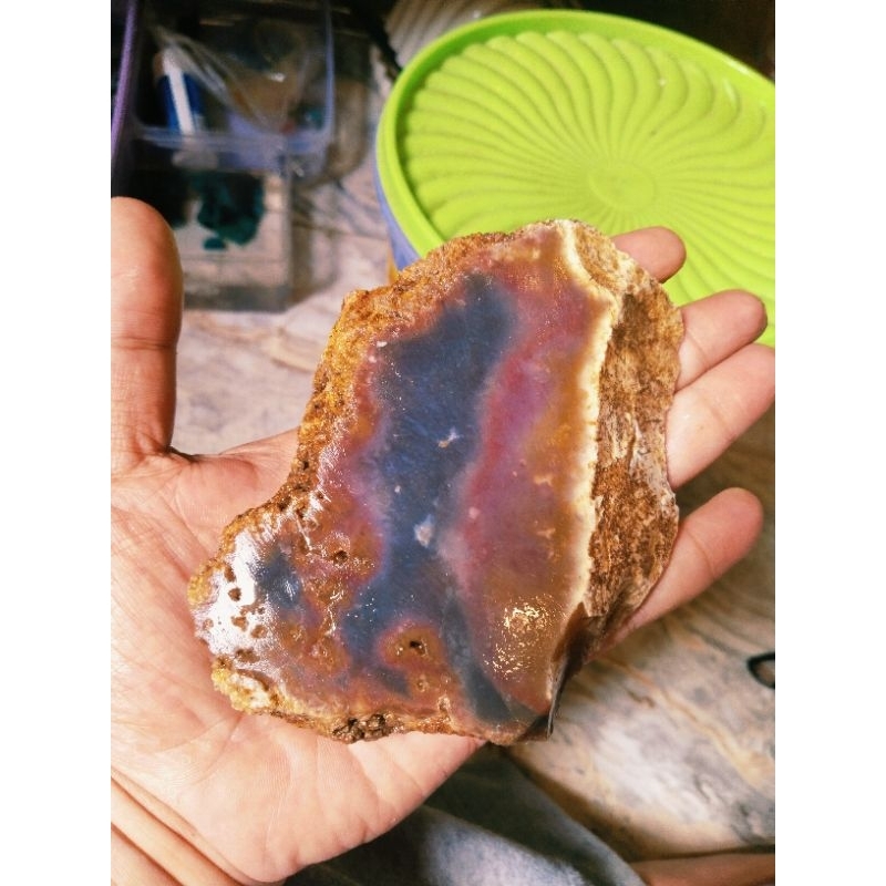 Bahan Batu Bacan obi rainbow 4 warna langka