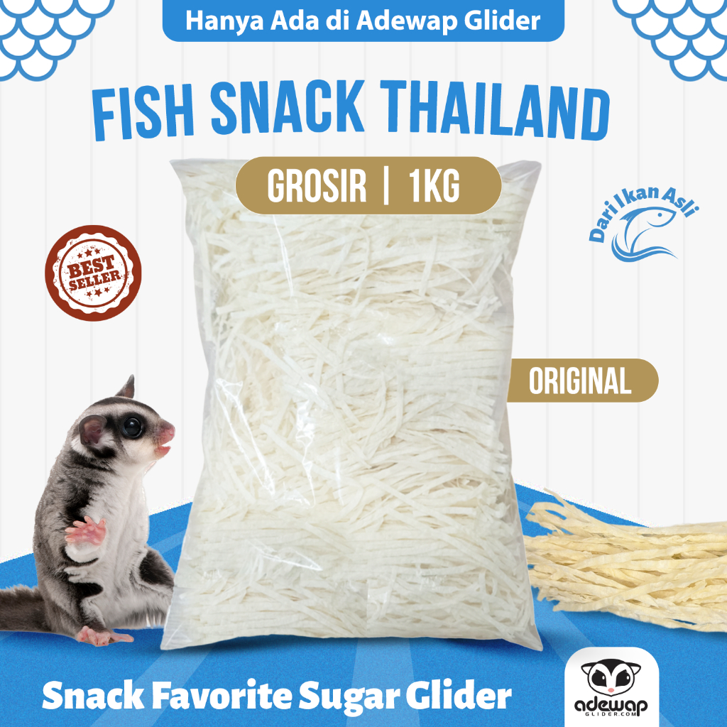 ADEWAP GLIDER Fish Snack Thailand Camilan Sugar Glider - 1KG