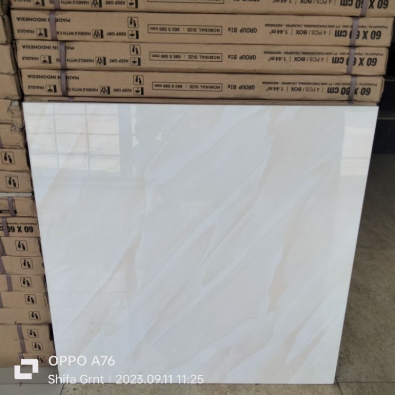 Granit lantai 60x60. Mirella White/indogress