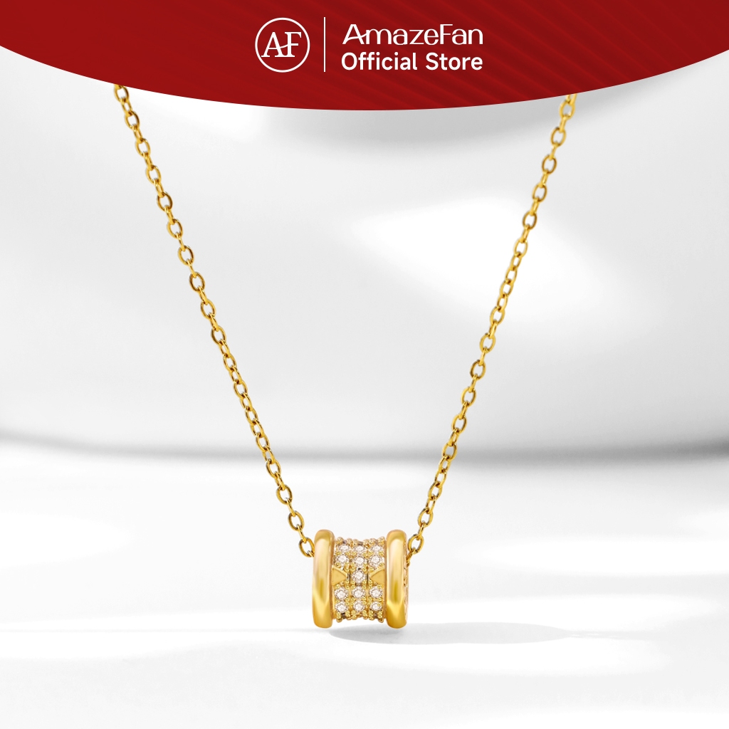 AmazeFan Jewelry Kalung baja titanium anti-karat dan anti-basah. Kalung Couple, Kalung Wanita, Kalun