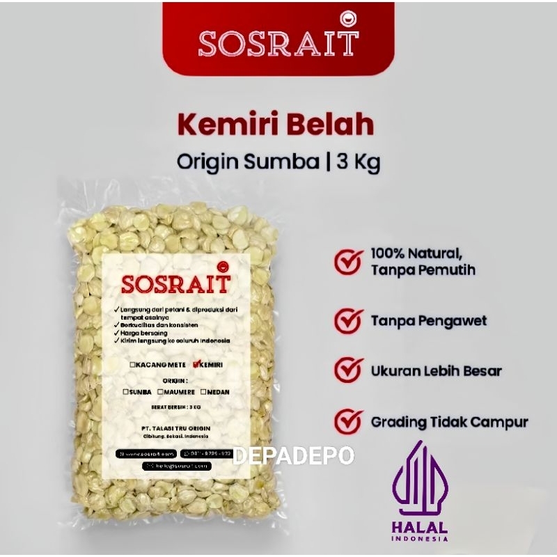 

Kemiri Belah Dua / Pecah 3 Kg SOSRAIT SUMBA – Kualitas Premium untuk Masakan dan Bumbu Dapur