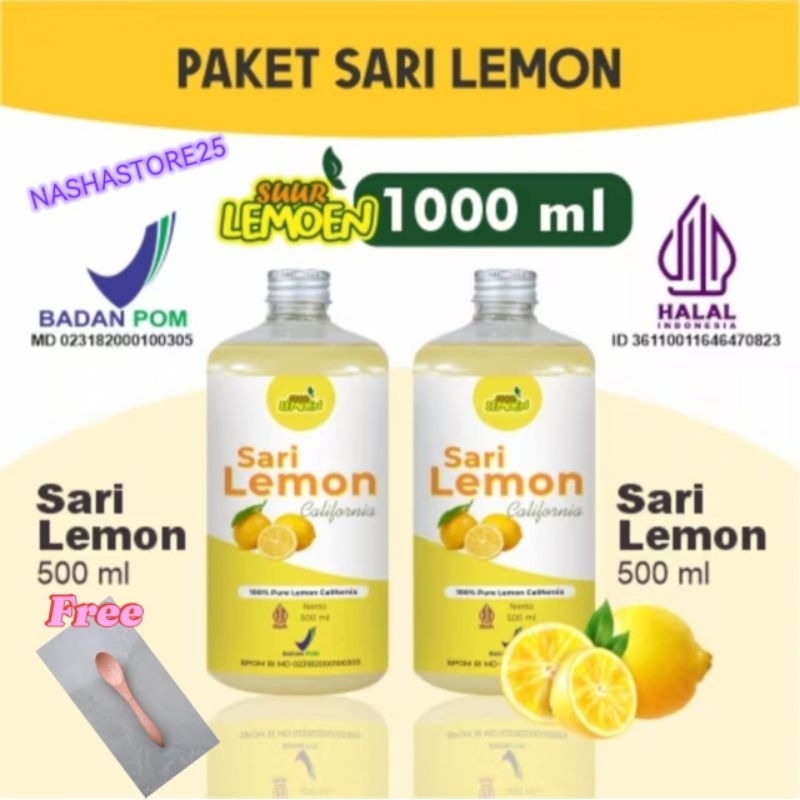 

SARI LEMON MURNI 1.000 ML BY SUUR LEMOEN ID || SARI LEMON MURNI CALIFORNIA || SUDAH HALAL & BPOM