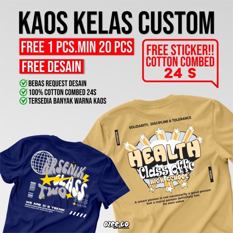 Kaos Kelas-Sablon Kaos Kelas/Kaos Kelas Custom/Kaos Universitas/Kaos PMM/Merchandise
