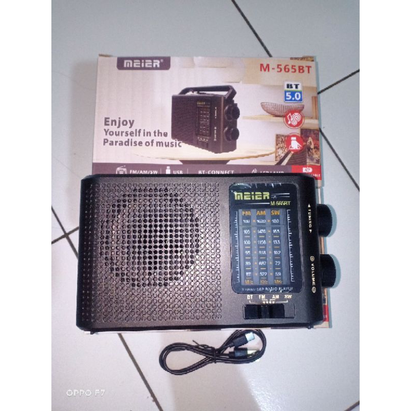 RADIO MEIER M-565 BT JADUL FM AM SW BLUETOOTH USB MICRO SD PLAYER ADA SENTER BISA CAS