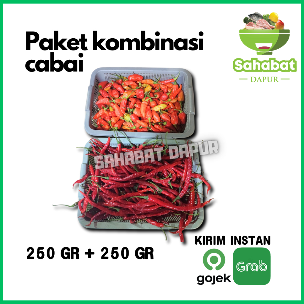 

Promo Kombinasi Rawit Merah + Cabe Kriting Merah 250gr Total 500 gram