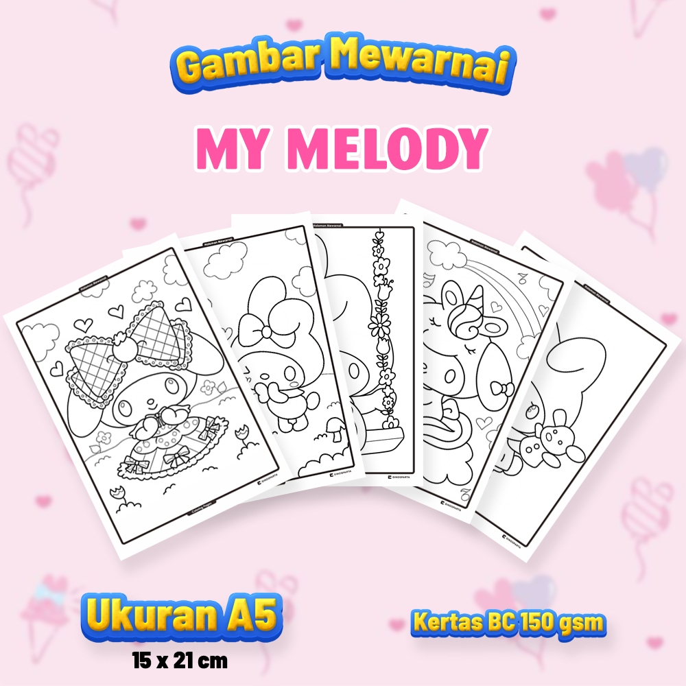 

Gambar Mewarnai MY MELODY Isi 20 Lembar Kertas BC Tebal