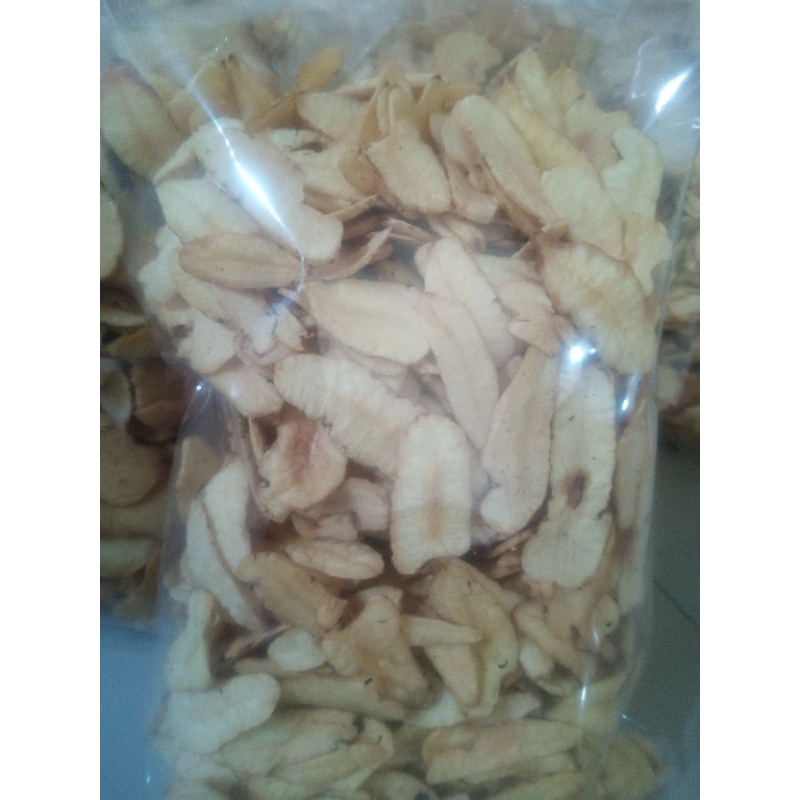 

kripik gayam irisan panjang enak renyah & gurih empuk packing free bable wrap berat 500 gram