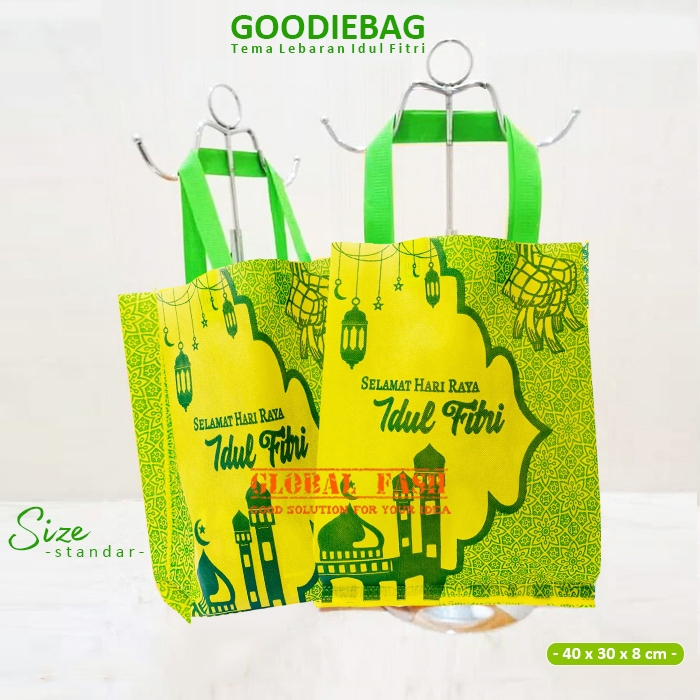 

Goodie bag idul fitri kuning / tas spunbond souvenir lebaran / kantong bingkisan snack hari raya