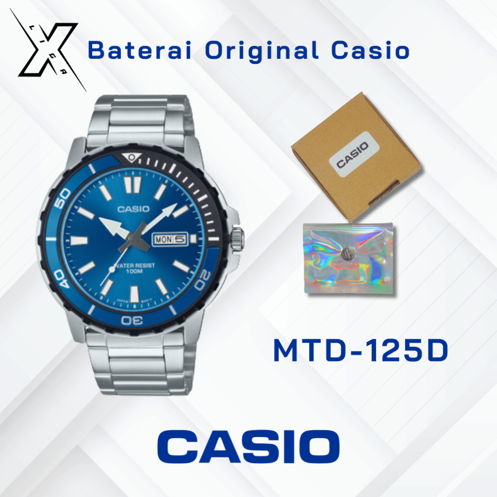 Baterai Jam Tangan Casio MTD-125D Original